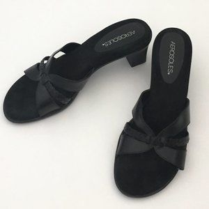 AEROSOLES  black leather sandals 8.5